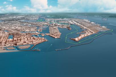 visuel projet de chatière dans le port du Havre - Agrandir l'image, fenêtre modale